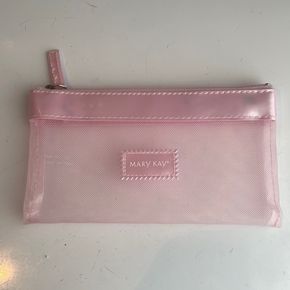 Mary Kay cosmetic bag pink make up mesh transparent zipper new - Picture 1 of 4